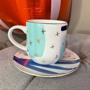 Like New Pier 1 Anthropologie artist cup and saucer set